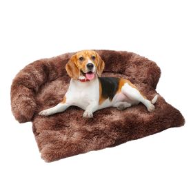 Dog Bed Mat For Couch - Non-Slip, Machine Washable - Comfortable Pet Pad For Large Dogs And Cats - Indoor Sofa Cushion With Removable Cover - 43x41x7 (Option: 43x41x7inch-Tiedye Dark Coffee)